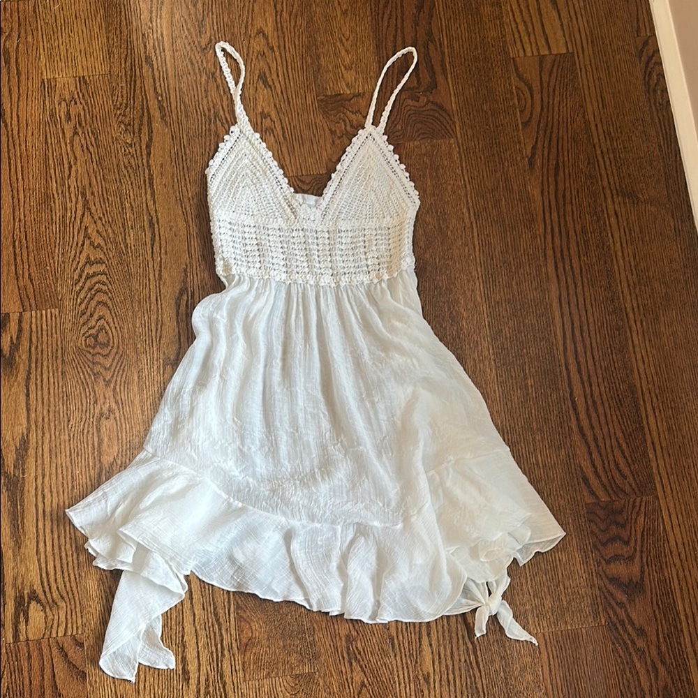 White Crochet coverup